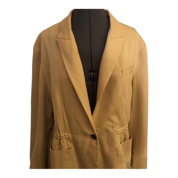 M.M. LaFleur Drawstring Waist Pale Yellow Blazer Size 12 - Picture 9 of 16